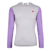 Tricou COMME DES GARCONS PLAY Colour Block gri mov