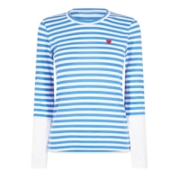 Tricou COMME DES GARCONS PLAY cu dungi albastru alb