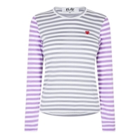 Tricou COMME DES GARCONS PLAY Dual cu dungi gri mov