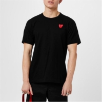 Tricou COMME DES GARCONS PLAY Embroidered Hearts negru