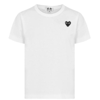 Tricou COMME DES GARCONS PLAY Embroidered Peeping Heart pentru copii alb