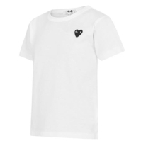 Tricou COMME DES GARCONS PLAY Embroidered Peeping Heart pentru copii alb