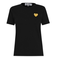 Tricou COMME DES GARCONS PLAY Gold Heart negru auriu