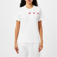 Tricou COMME DES GARCONS PLAY Horizontal Heart alb