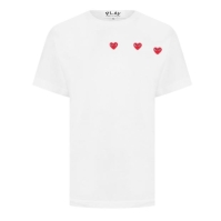 Tricou COMME DES GARCONS PLAY Horizontal Heart alb