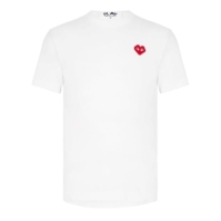 Tricou COMME DES GARCONS PLAY Invader Heart alb