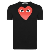 Tricou COMME DES GARCONS PLAY Medium Peeping Heart negru rosu