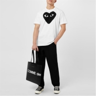 Tricou COMME DES GARCONS PLAY Peeping Heart alb negru