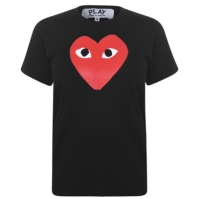 Tricou COMME DES GARCONS PLAY Peeping Heart negru rosu