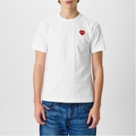 Tricou COMME DES GARCONS PLAY Pixel Heart alb rosu