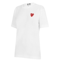 Tricou COMME DES GARCONS PLAY Play Double Heart alb