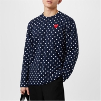 Tricou COMME DES GARCONS PLAY Polka Dot Heart bleumarin