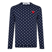 Tricou COMME DES GARCONS PLAY Polka Dot Heart bleumarin