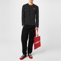 Tricou COMME DES GARCONS PLAY Polka Dot Heart negru