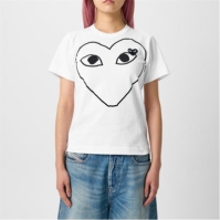 Tricou COMME DES GARCONS PLAY Printed Heart alb