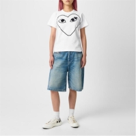 Tricou COMME DES GARCONS PLAY Printed Heart alb