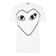 Tricou COMME DES GARCONS PLAY Printed Heart alb