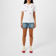 Tricou COMME DES GARCONS PLAY Scattered Hearts alb