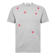 Tricou COMME DES GARCONS PLAY Scattered Hearts bumbac gri