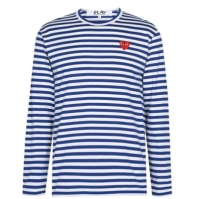 Tricou COMME DES GARCONS PLAY Single Heart cu dungi bleumarin