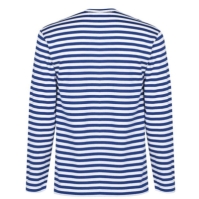 Tricou COMME DES GARCONS PLAY Single Heart cu dungi bleumarin