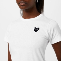 Tricou COMME DES GARCONS PLAY Small Peeping Heart alb negru b