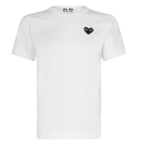 Tricou COMME DES GARCONS PLAY Small Peeping Heart alb negru b