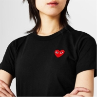 Tricou COMME DES GARCONS PLAY Small Peeping Heart negru rosu