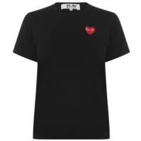 Tricou COMME DES GARCONS PLAY Small Peeping Heart negru rosu