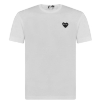 Tricou COMME DES GARCONS PLAY Small Peeping Heart Patch alb negru