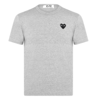 Tricou COMME DES GARCONS PLAY Small Peeping Heart Patch gri negru