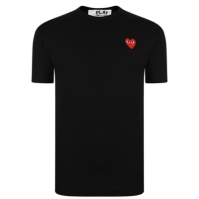 Tricou COMME DES GARCONS PLAY Small Peeping Heart Patch negru rosu