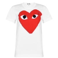 Tricou COMME DES GARCONS PLAY Xl Peeping Heart alb