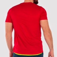 Tricou cu 2 fete Joma rosu-galben cu maneca scurta