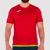 Tricou cu 2 fete Joma rosu-galben cu maneca scurta