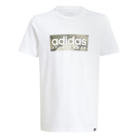 Tricou cu imprimeu adidas pentru copii negru alb gri