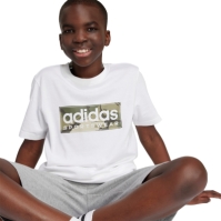 Tricou cu imprimeu adidas pentru copii negru alb gri