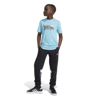 Tricou cu imprimeu adidas pentru copii albastru aqua