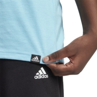 Tricou cu imprimeu adidas pentru copii albastru aqua