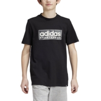 Tricou cu imprimeu adidas pentru copii alb kaki gri