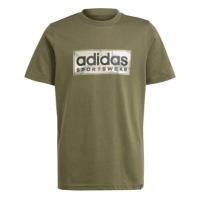 Tricou cu imprimeu adidas pentru copii oliv strata