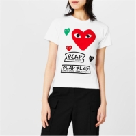 Tricou cu imprimeu COMME DES GARCONS PLAY alb