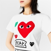 Tricou cu imprimeu COMME DES GARCONS PLAY alb