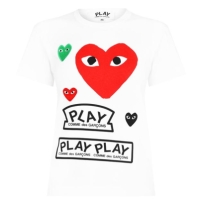 Tricou cu imprimeu COMME DES GARCONS PLAY alb