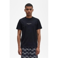 Tricou cu imprimeu Fred Perry negru