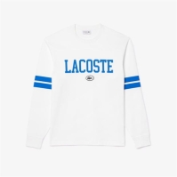 Bluza maneca lunga cu logo Lacoste alb ladigue