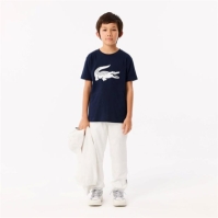 Tricou cu imprimeu Lacoste Large bleumarin