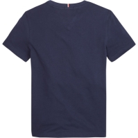 Tricou cu imprimeu Tommy Hilfiger Corp pentru copii bleumarin