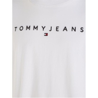 Tricou cu logo Blugi Tommy TJM REG LINEAR EXT alb