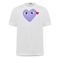 Tricou cu logo COMME DES GARCONS PLAY Double Heart -Shirt mov